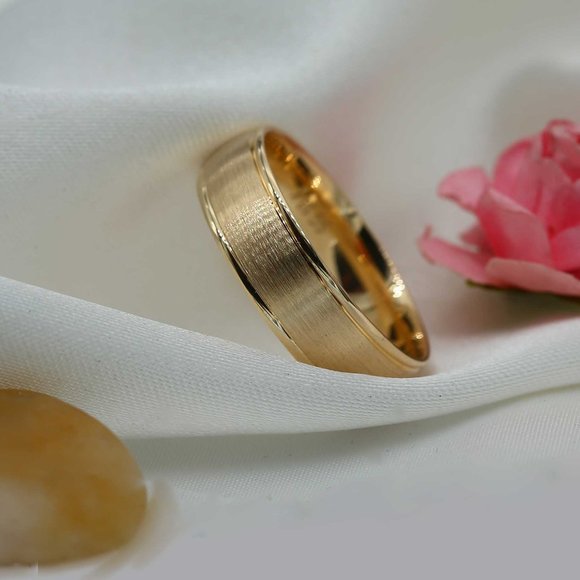 10 K Gold wedding Band 6mm , white gold, yellow gold, rose gold - Picture 3 of 4